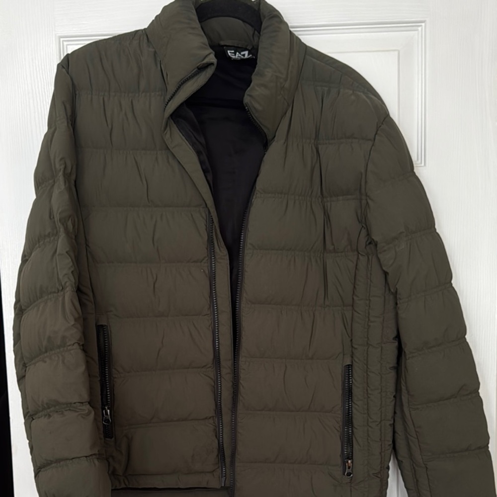 Emporio Armani Men's Olive Puffer Down  Jacket